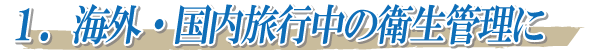 海外・国内旅行中の衛生管理に!