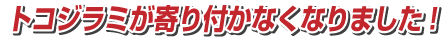 トコジラミが寄り付かなくなりました！