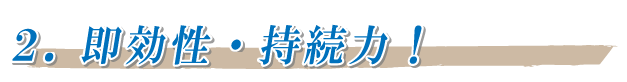 2.即効性・持続力