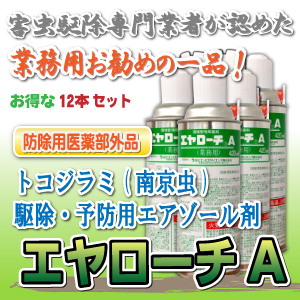 トコジラミ 南京虫 駆除 自分で出来る駆除スプレー エヤローチa 12本セット